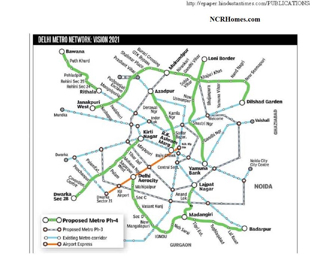 Road Map Of Delhi Ncr Ncr Maps - Ncrhomes.com - Latest News On Ncr-Delhi Realty & Infra Projects